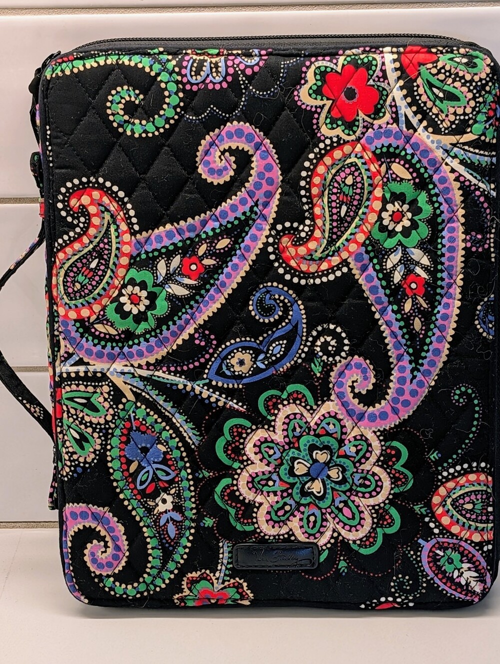 Vera Bradley Kiev Paisley Black Floral Designer Laptop Ipad Zip Sleeve Bag